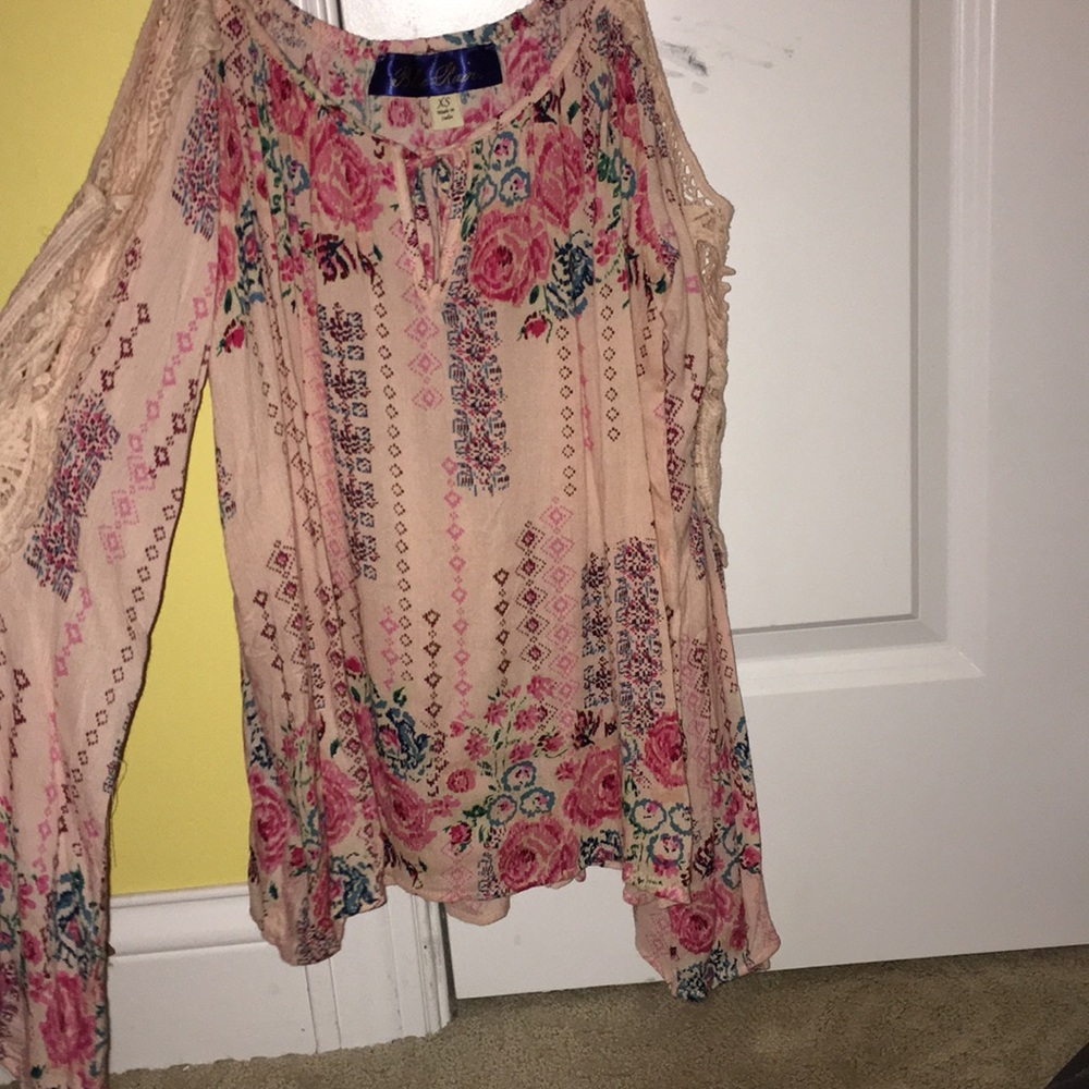 Off the should floral top